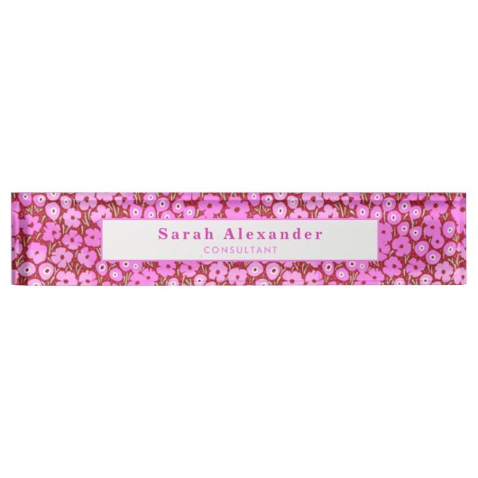 Porte-nom Pour Bureau Accessoires de bureau floral rose Nouveau cadeau d (Devant)