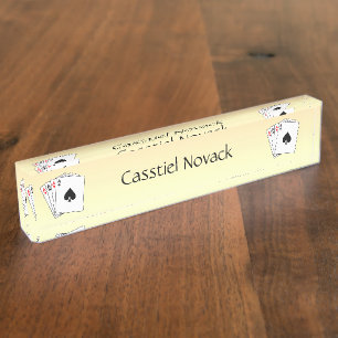Porte-nom Pour Bureau Aces Poker Main Personnelle