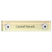 Porte-nom Pour Bureau Aces Poker Main Personnelle (Devant)