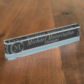 Porte-nom Pour Bureau Acier exécutif de brosse de turquoise de la (Taille)