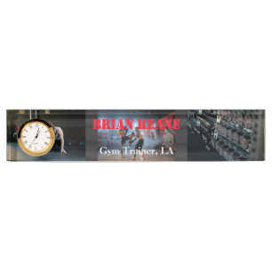 Porte-nom Pour Bureau Acrylique du formateur de gym