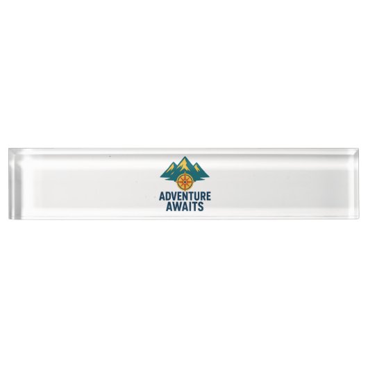 Porte-nom Pour Bureau Adventure Await - Décale automobile Mountain & Com (Devant)