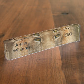 Porte-nom Pour Bureau Afrique du Sud Majestic Lion Fermer (Taille)