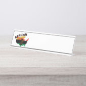 Porte-nom Pour Bureau Afro-américain (Devant)