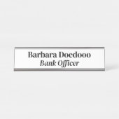 Porte-nom Pour Bureau Agent de banque White (Devant)
