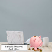 Porte-nom Pour Bureau Agent de banque White