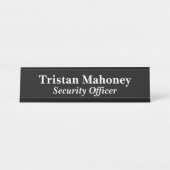 Porte-nom Pour Bureau Agent de sécurité noir (Devant)