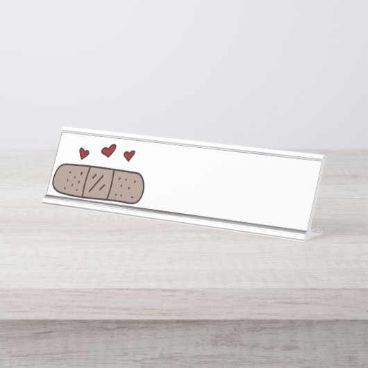 Porte-nom Pour Bureau Aide à la bande (Devant)