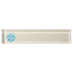 Porte-nom Pour Bureau Aigle à deux têtes comme symbole maçonnique