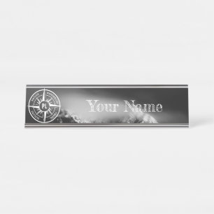 Porte-nom Pour Bureau Aigle de compas monographie montagnes dramatiques
