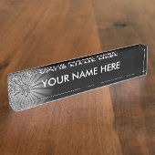 Porte-nom Pour Bureau Aigle gris à deux têtes (Taille)