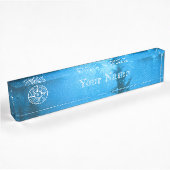 Porte-nom Pour Bureau Aiguille de compas monogramme brouillard dans la f