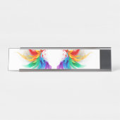 Porte-nom Pour Bureau Ailes fluffy arc-en-ciel (Devant)