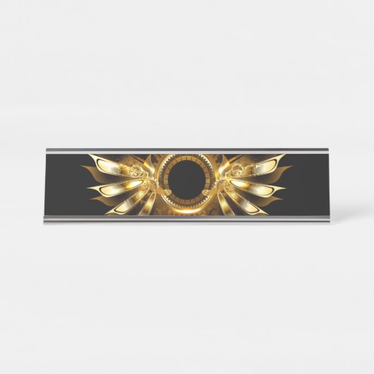 Porte-nom Pour Bureau Ailes steampunk (Devant)