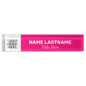 Porte-nom Pour Bureau Ajouter Logo Nom moderne Titre Simple Bold Bright (Devant)