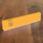 Porte-nom Pour Bureau Ajouter votre logo orange (Taille)