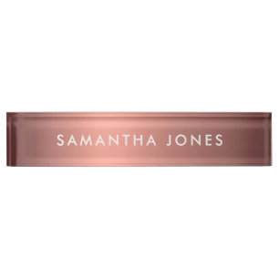 Porte-nom Pour Bureau Ajouter votre nom Rose Gold Business