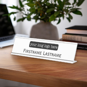 Porte-nom Pour Bureau Ajoutez votre logo, nom, titre professionnel