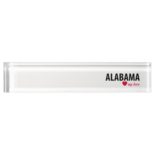 Porte-nom Pour Bureau Alabama mon amour (Devant)