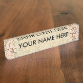 Porte-nom Pour Bureau Alfonse Mucha Art Nouveau Peonies (Taille)