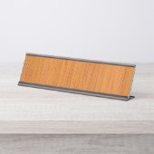 Porte-nom Pour Bureau Amber Bamboo Grain (Devant)