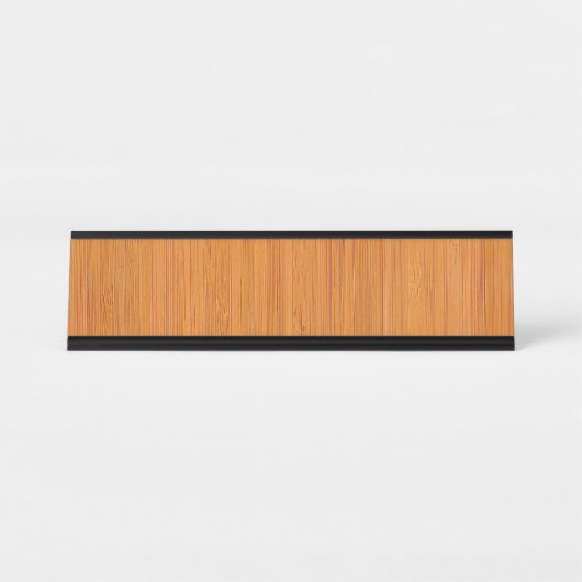 Porte-nom Pour Bureau Amber Bamboo Grain (Devant)