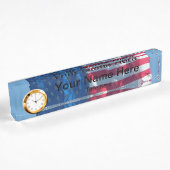 Porte-nom Pour Bureau American Flag