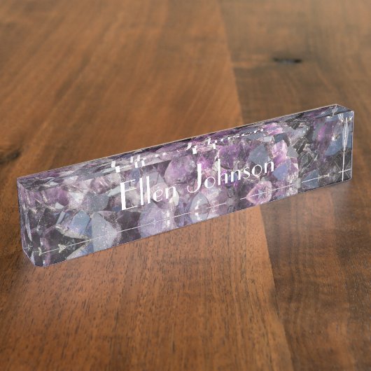 Porte-nom Pour Bureau Améthyste Personalizable (Taille)