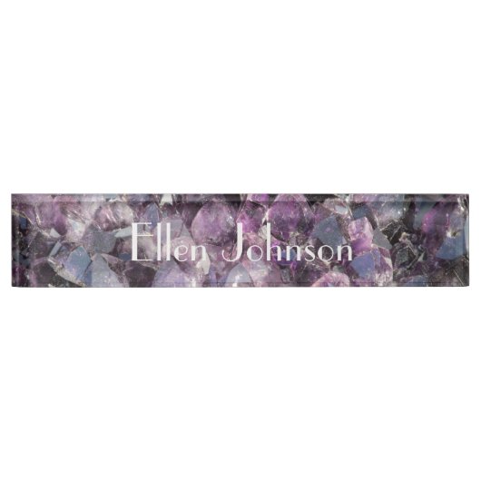 Porte-nom Pour Bureau Améthyste Personalizable (Devant)