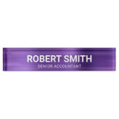 Porte-nom Pour Bureau Améthyste Purple Faux brossé Métal huile (Devant)