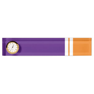 Porte-nom Pour Bureau Amusant Violet Orange Twin White Racing Stripes Ho