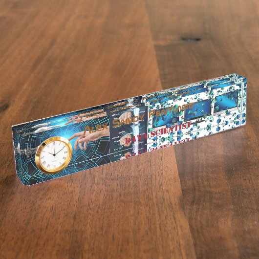 Porte-nom Pour Bureau Analyste scientifique de données (Taille)