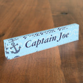 Porte-nom Pour Bureau Ancre dans les vagues (Taille)