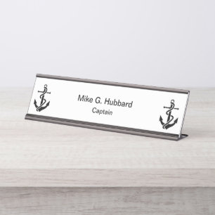 Porte-nom Pour Bureau Ancre nautique de bateau de capitaine de bateau
