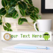 Porte-nom Pour Bureau Android Robot Moustache