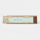 Porte-nom Pour Bureau Ange en bleu (Devant)