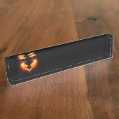 Porte-nom Pour Bureau Angel Fire Heart with Wings (Taille)