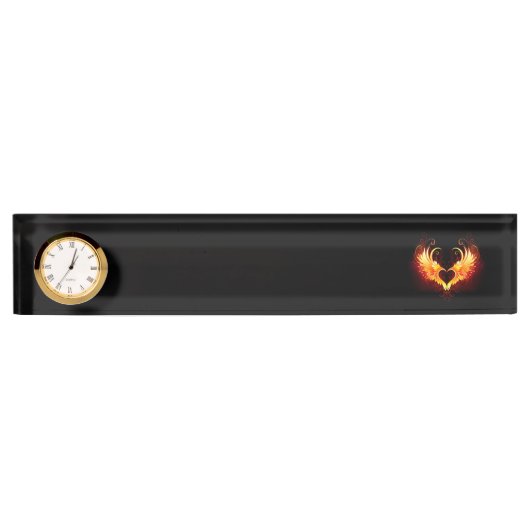 Porte-nom Pour Bureau Angel Fire Heart with Wings (Devant)