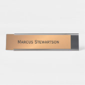 Porte-nom Pour Bureau Angle de brillance en cuivre (Devant)