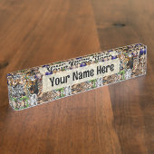 Porte-nom Pour Bureau Animaux sauvages de la Savane africaine (Taille)