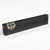Porte-nom Pour Bureau Ankh or avec ailes