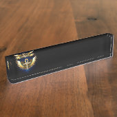 Porte-nom Pour Bureau Ankh or avec ailes (Taille)