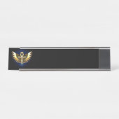 Porte-nom Pour Bureau Ankh or avec ailes (Devant)