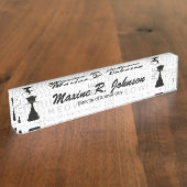 Porte-nom Pour Bureau APAL : Coutume de Meow de chat noir (Taille)