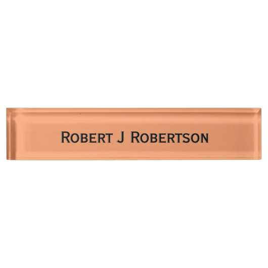 Porte-nom Pour Bureau Apricot solide personnalisé (Devant)