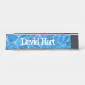 Porte-nom Pour Bureau Aqua Blue Swimming Pool Photo (Devant)