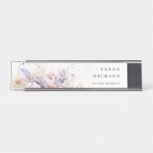 Porte-nom Pour Bureau Aquarelle Abstraite Lilac Rose Floral Bunch (Devant)