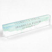 Porte-nom Pour Bureau Aquarelle de turquoise