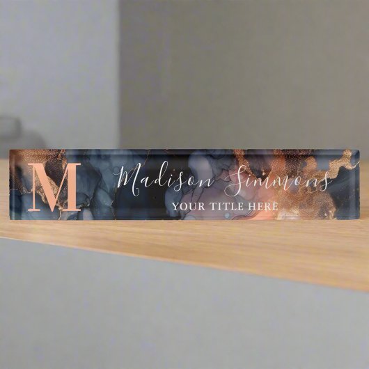 Porte-nom Pour Bureau Aquarelle marbre bureau professionnel