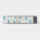 Porte-nom Pour Bureau Aquarelle Nebula Ananas Gold Stripes Design (Devant)
